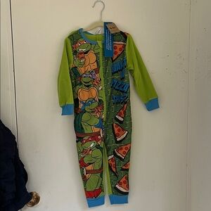 Ninja Turtles 3T-4T fleece Pajama onesie with zipper